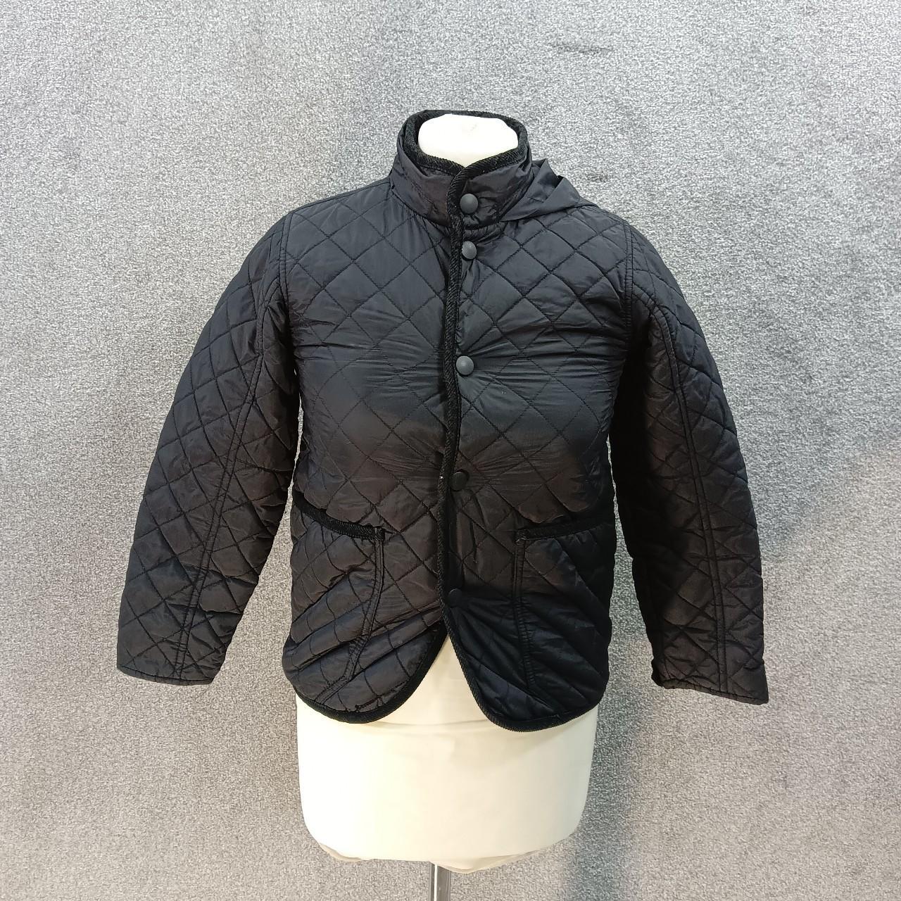 NEXT BLACK QUILTED COAT PADDED JACKET BUTTON UP... - Depop