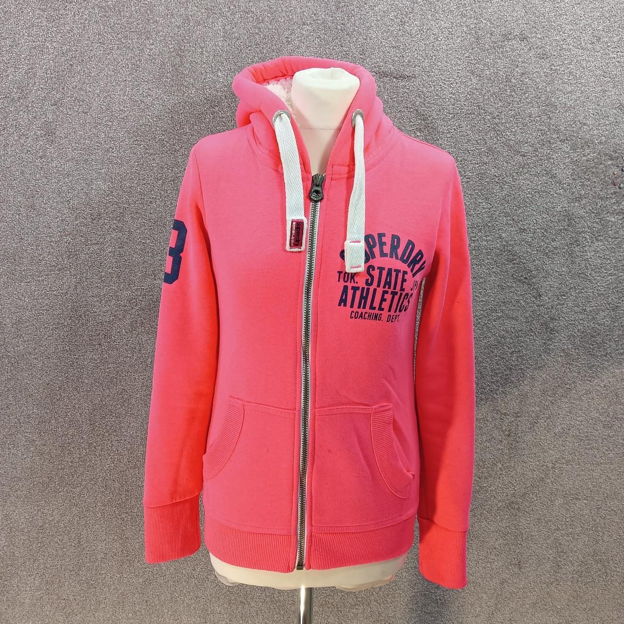 SUPERDRY NEON PINK HOODIE JACKET HEAVYWEIGHT NAVY... - Depop