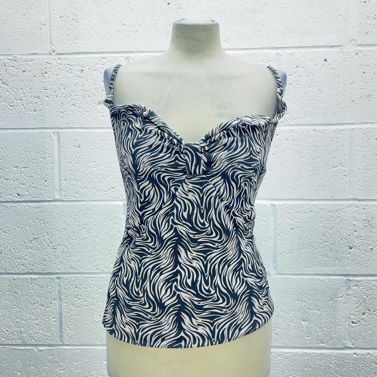 ZEBRA PRINT CROP TOP VEST HEAVYWEIGHT SCUBA CREPE... Depop