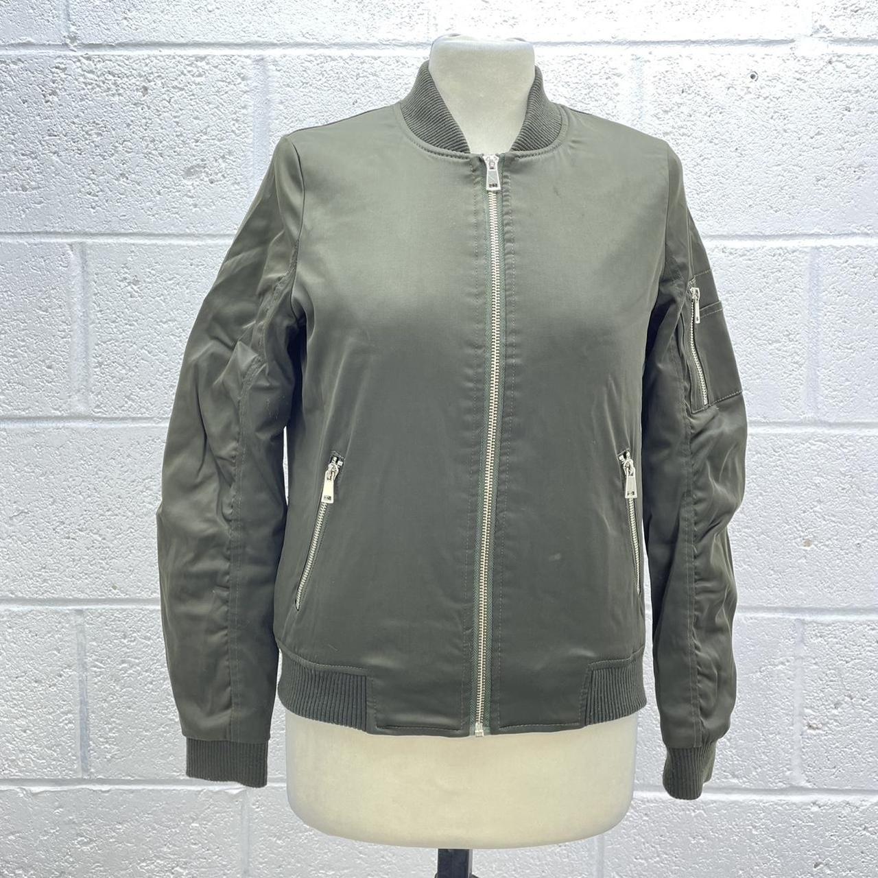 RIVER ISLAND KHAKI BOMBER JACKET PADDED LINED Y2K