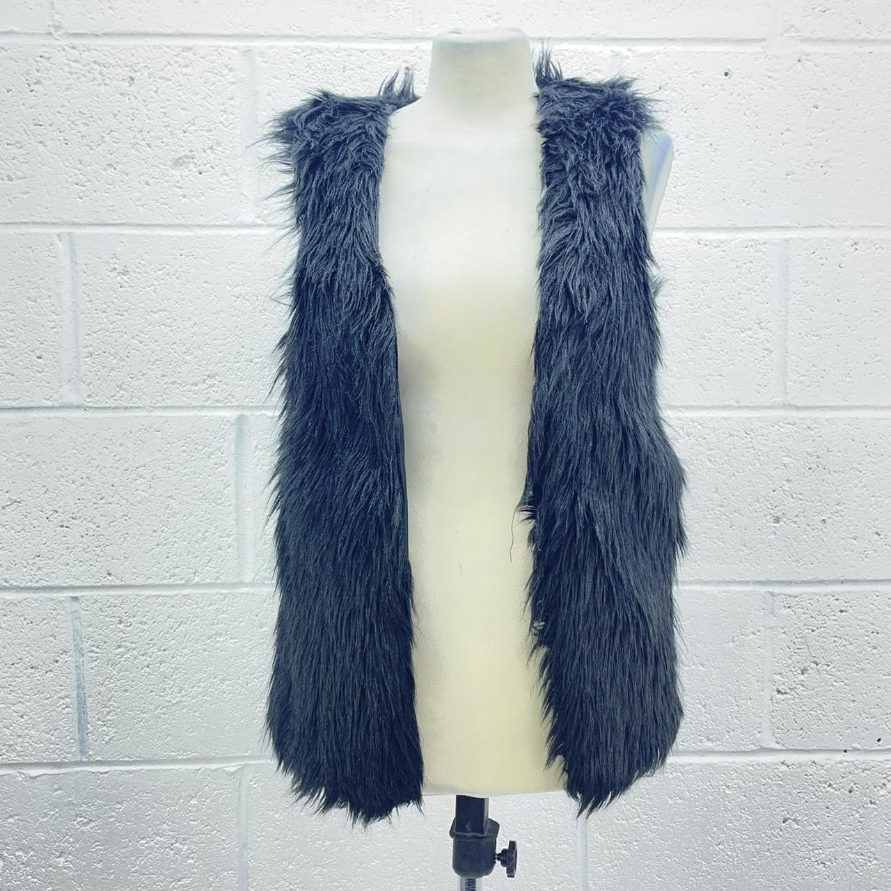 ZARA BLACK FAUX FUR GILET WAISTCOAT