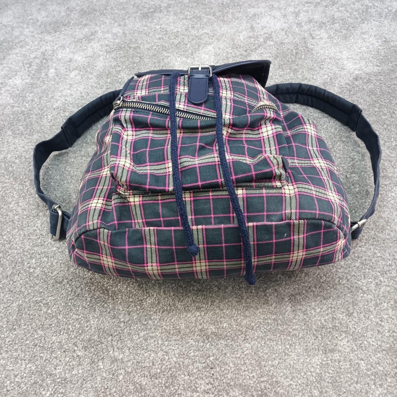 JACK WILLS NAVY TARTAN BACKPACK COTTON PINK Depop