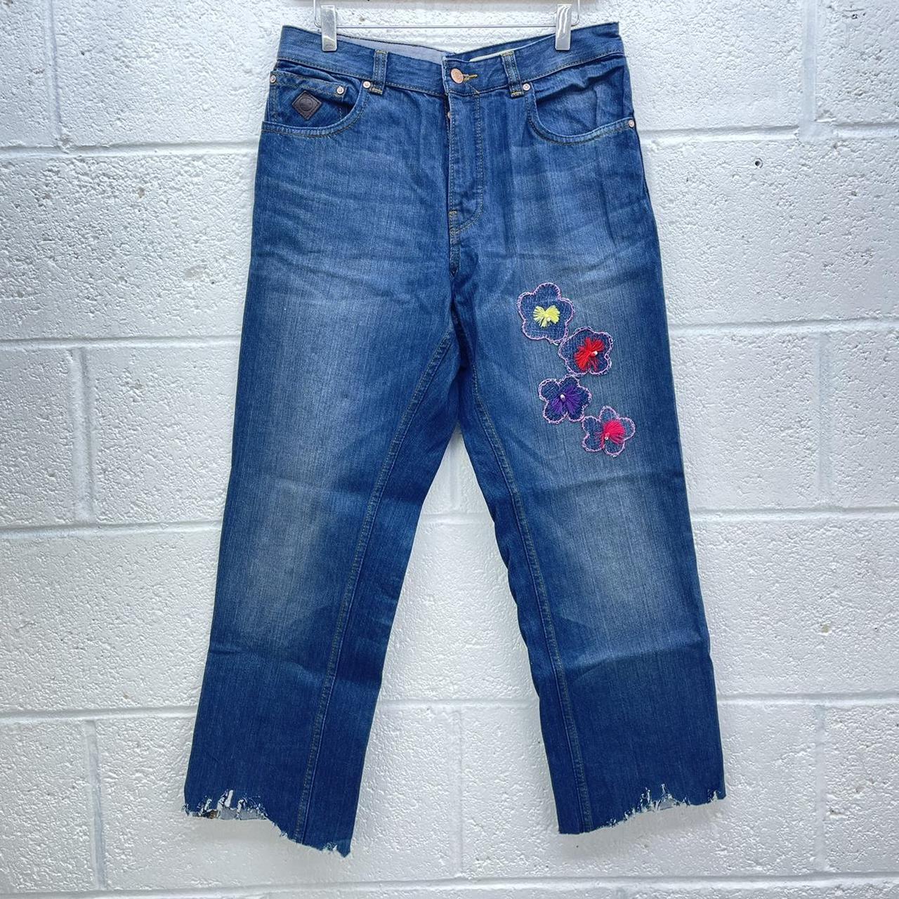 JOHN ROCHA BKUE STRAIGHT LEG JEANS FLORAL Depop