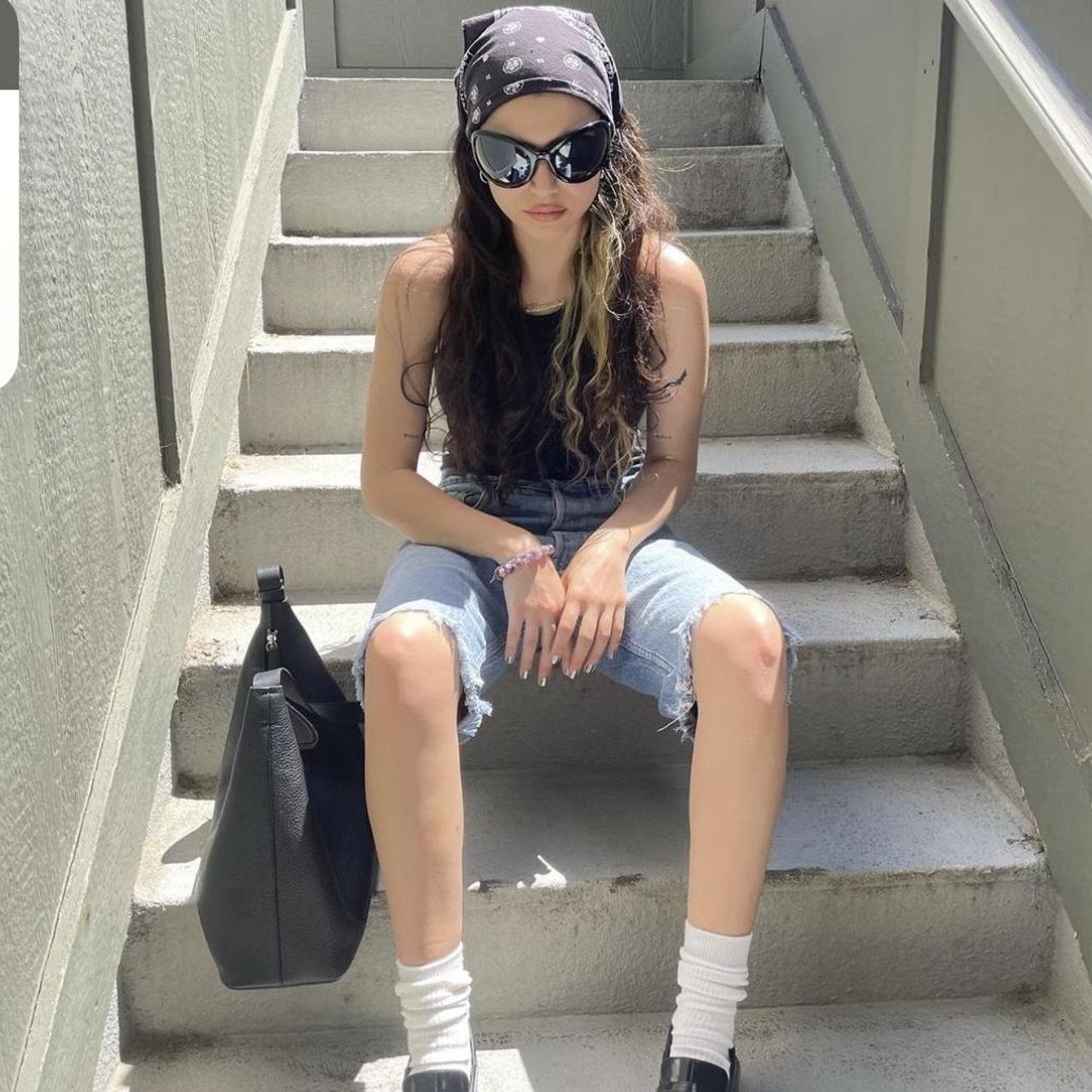 Brandy Melville long shorts denim jorts one size... Depop