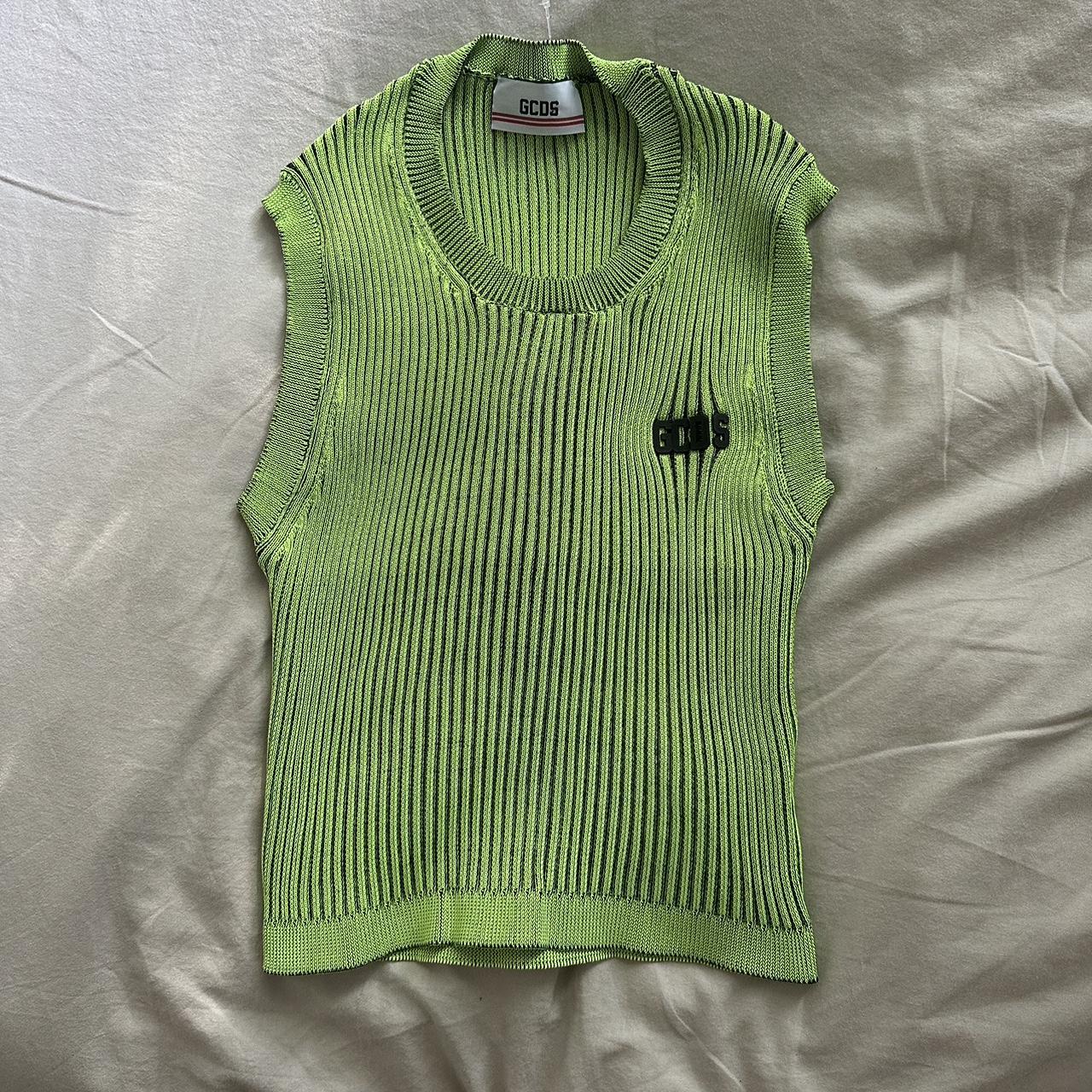 GCDS authentic knit top green top brand new never... - Depop