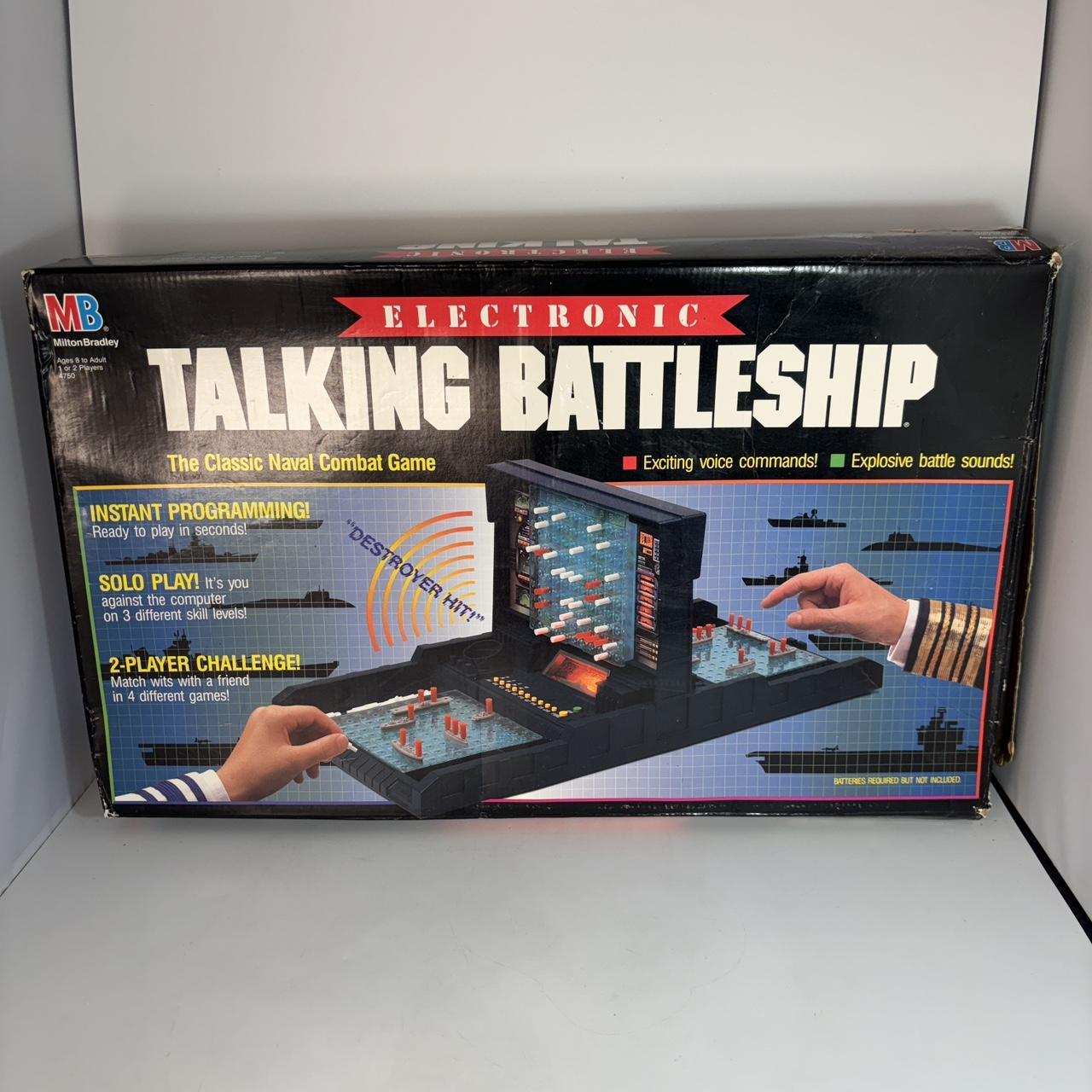 Vintage 1989 Electronic Talking deals Battleship Board Game Milton Bradley