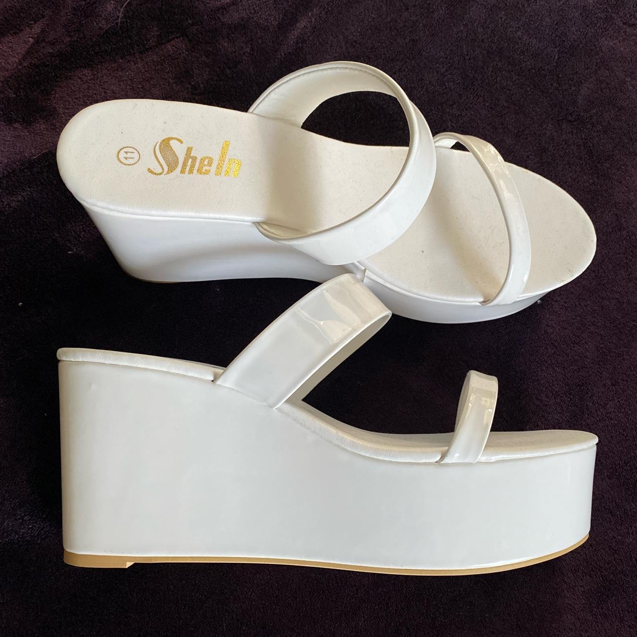 Born White Cork Wedge Platform Sandals - Size 11