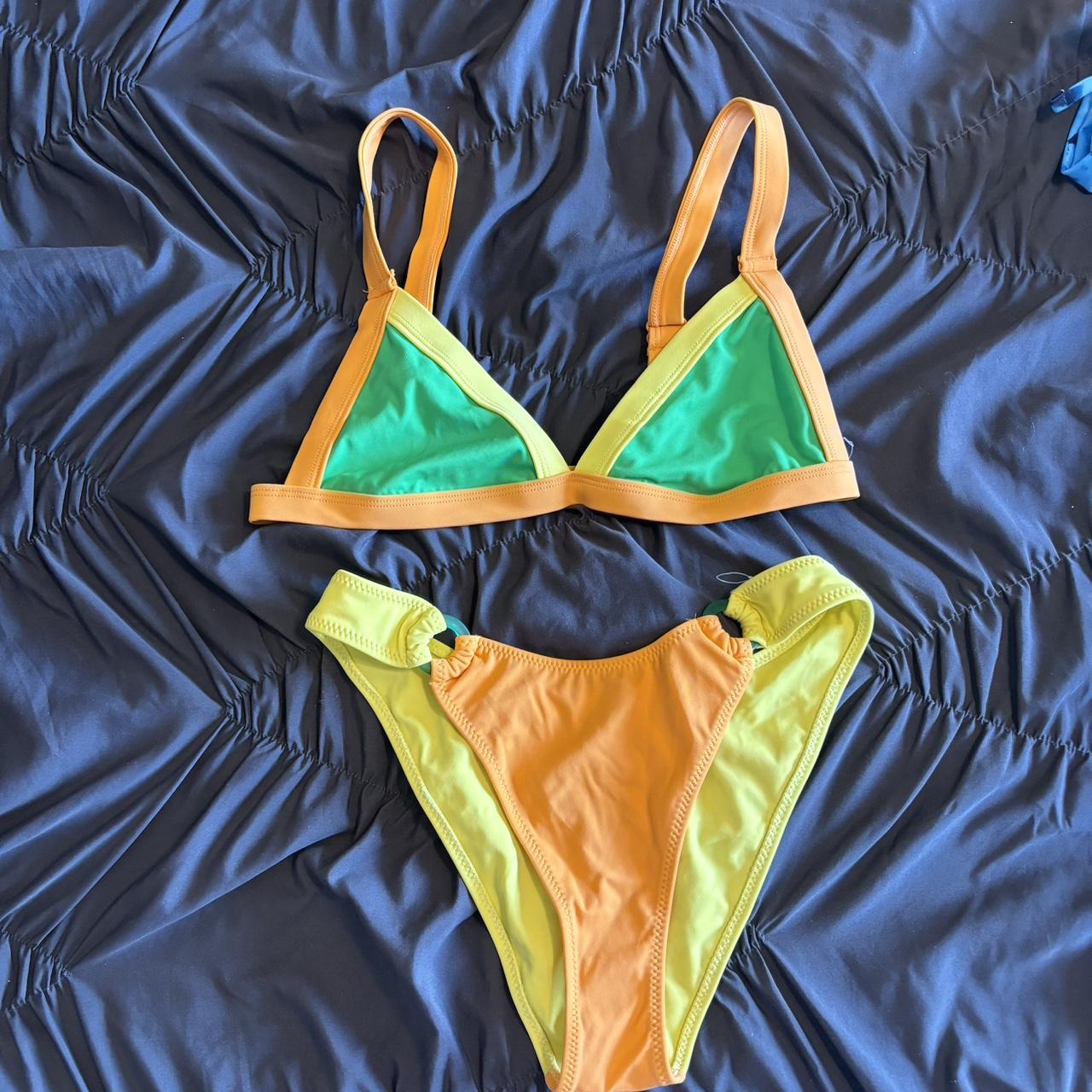 2 piece bikini set, Green yellow and orange , Brand...