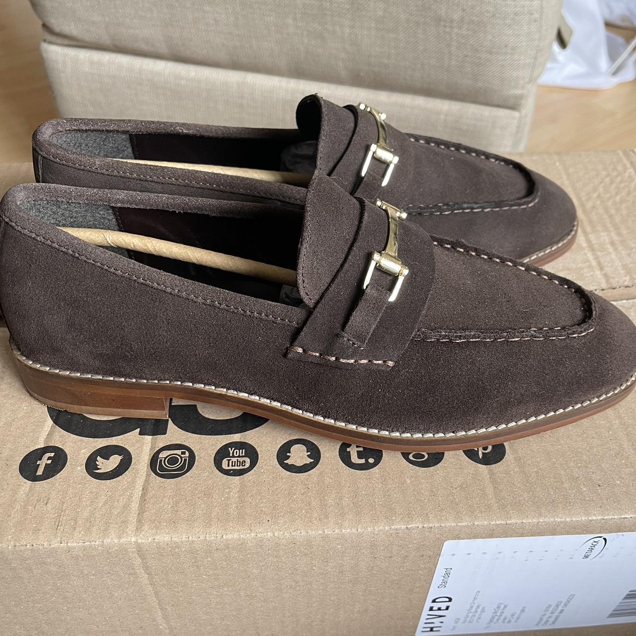 ASOS Design loafers in brown suede with snaffle... - Depop