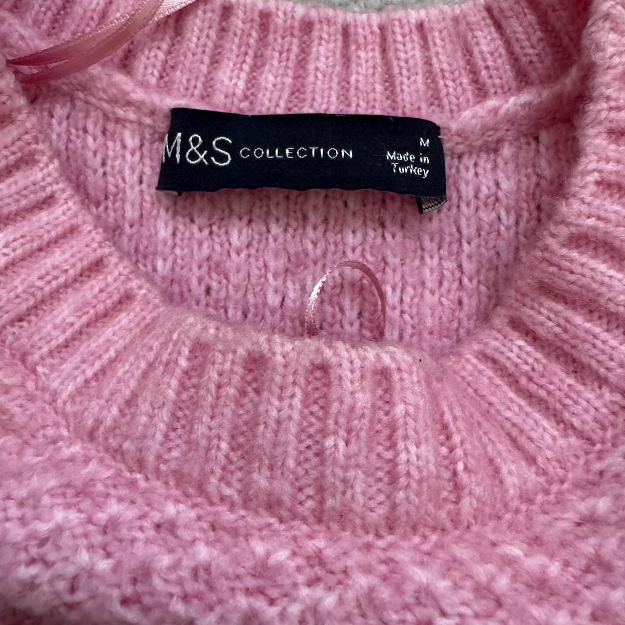 M S Collection Pink Knitted Jumper Size M Length