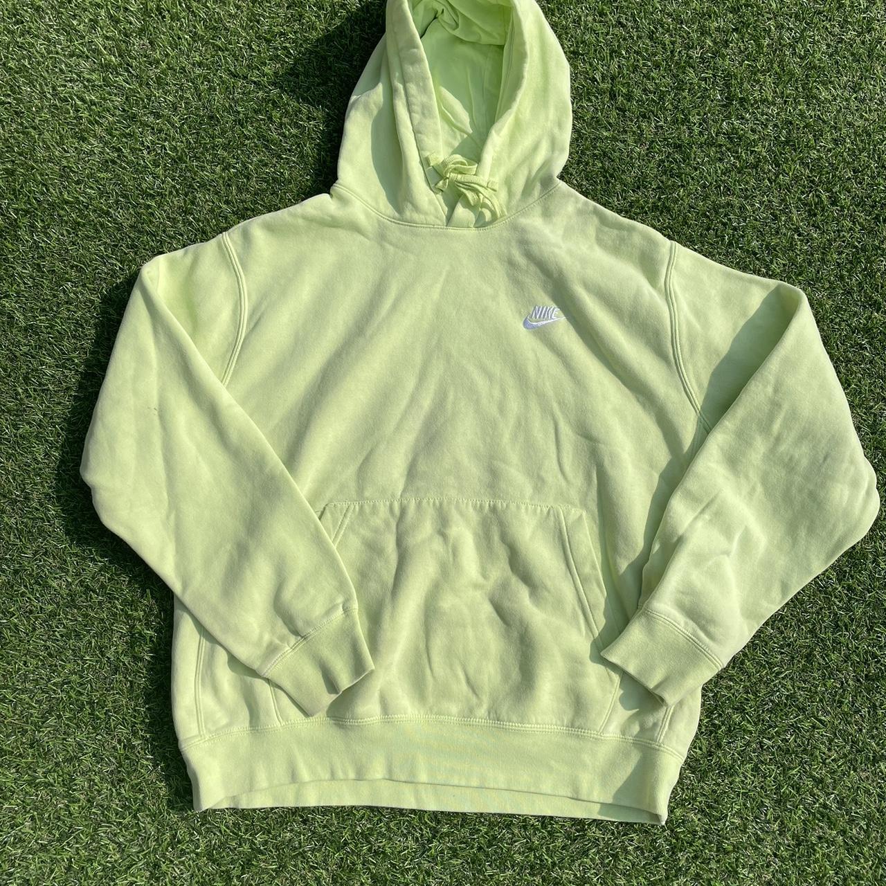Glow green Nike hoodie - Depop