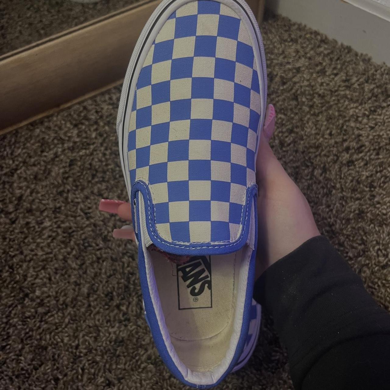 Multi blue checkered clearance vans