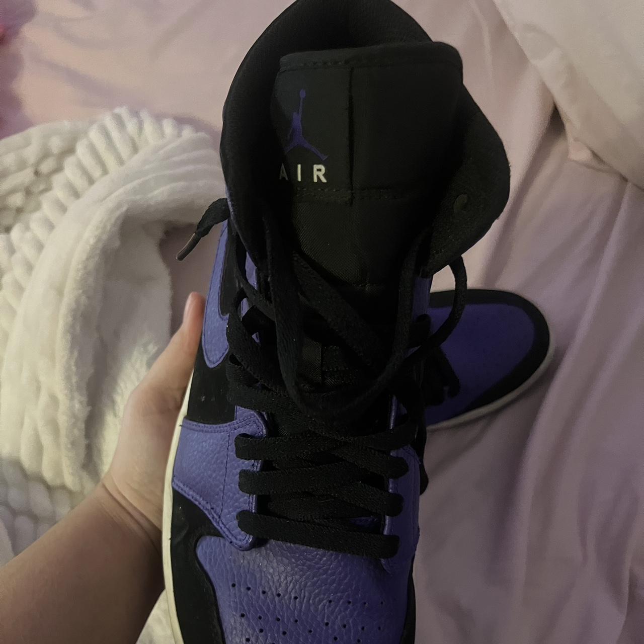purple and gray jordans