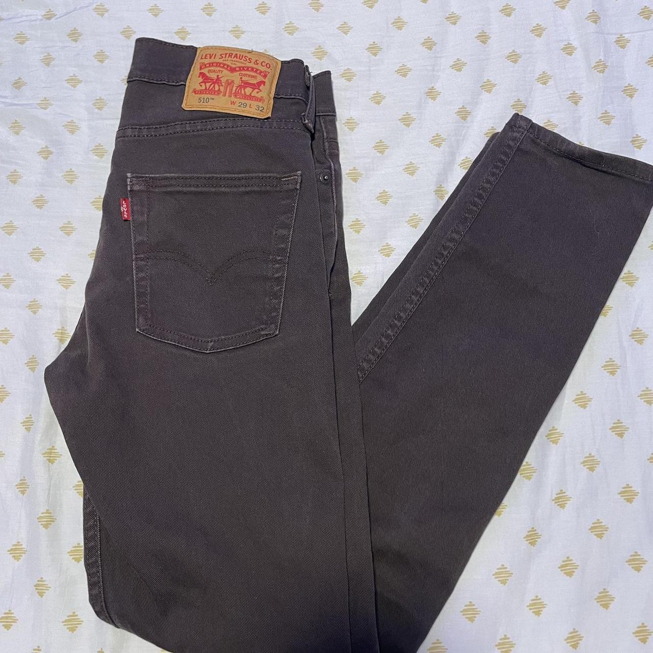 Levi Brown Denim 510 Jeans Skinny Fitted Mens... - Depop
