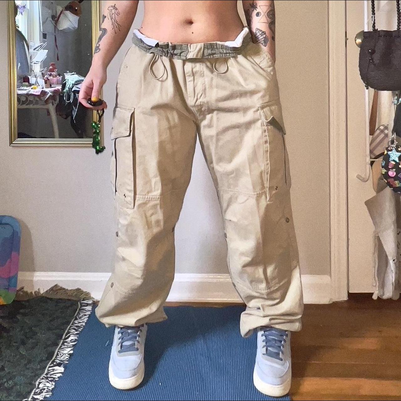 Y2K Vintage Baggy Cargo parachute Pants with...