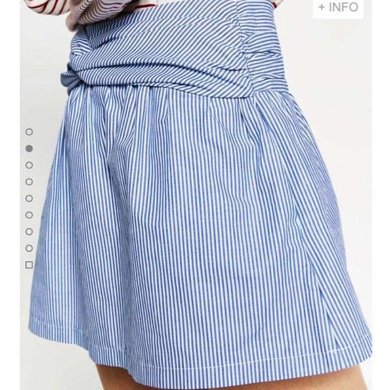 Blue and white shop striped skirt zara