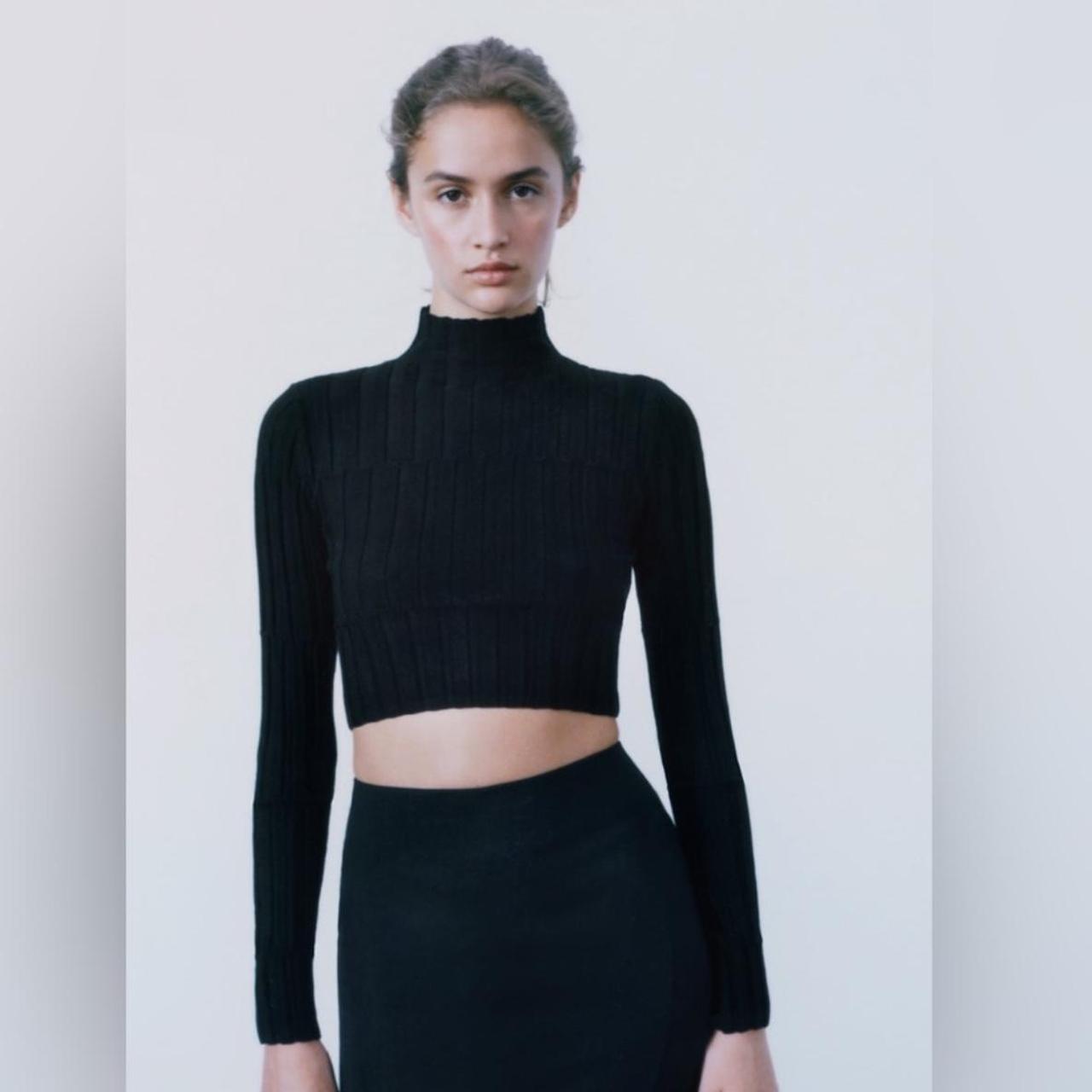 NWT crop ribbed knit sweater Zara, New with tag,