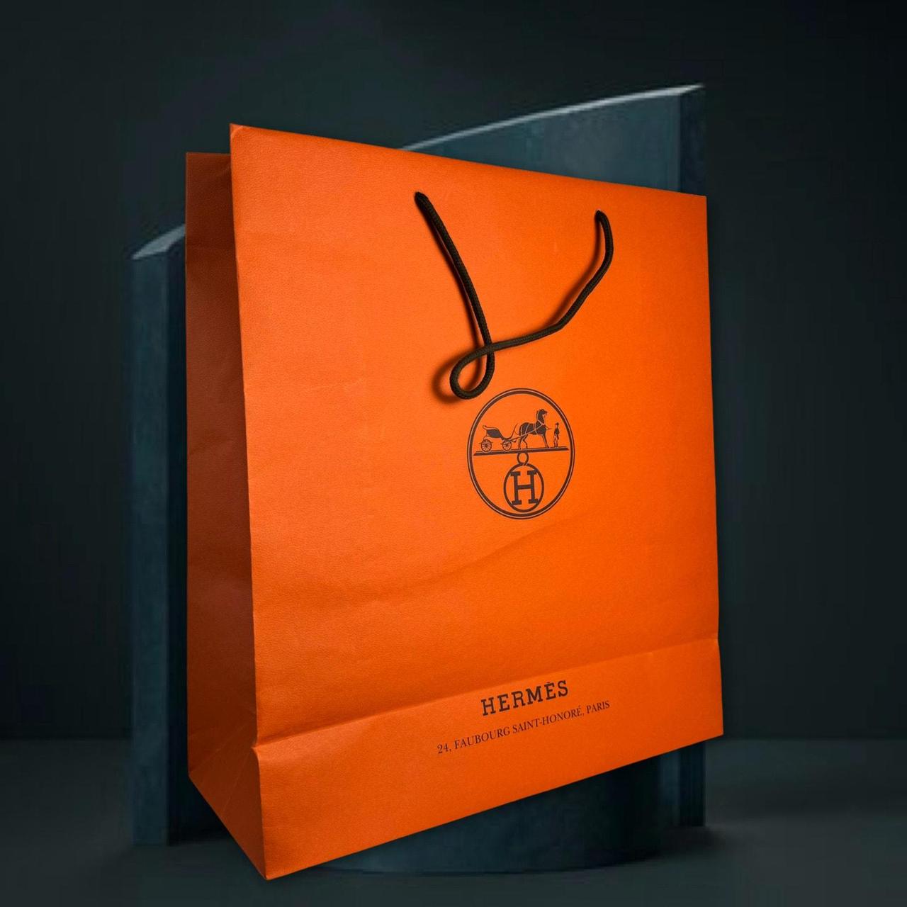 Authentic Hermes Small Paper Shopping Bag Size Depop