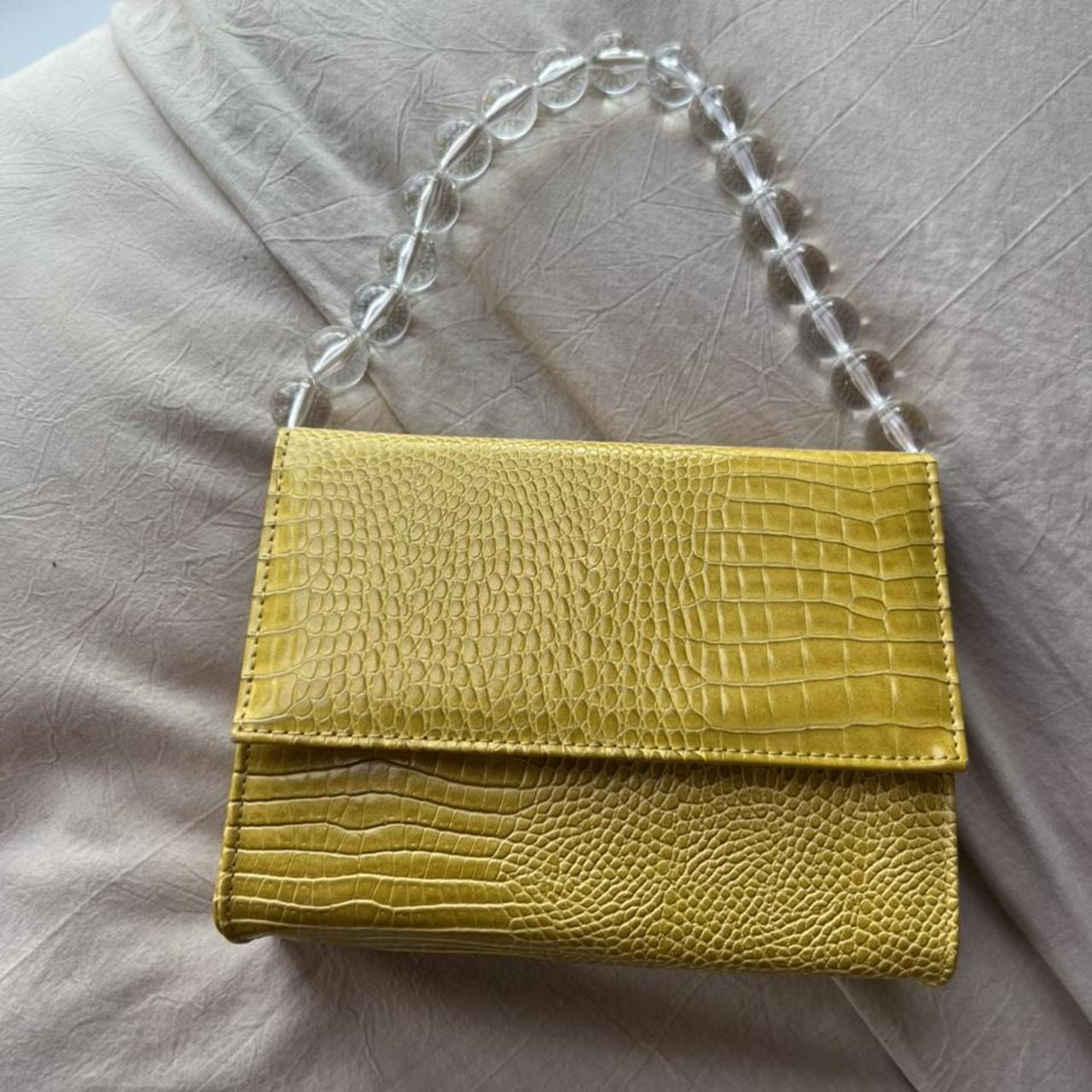 yellow snake print handbag from urban outfitters.... - Depop