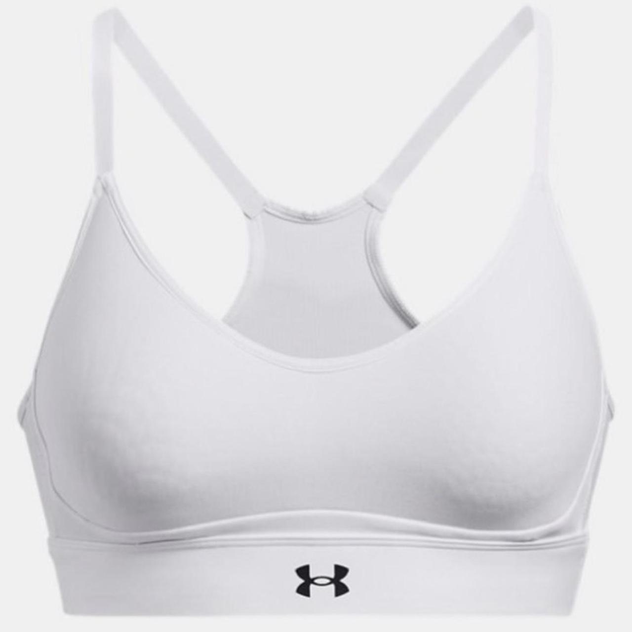 under armor white continuum low padded sports bra - - Depop