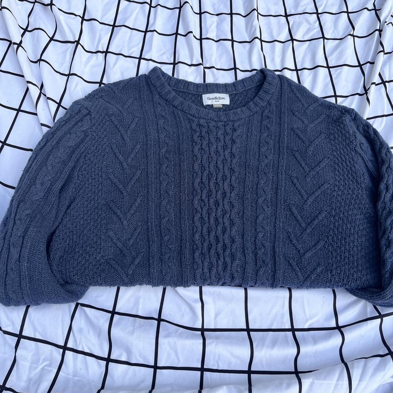 mens target goodfellow & co dark blue thick knitted... - Depop