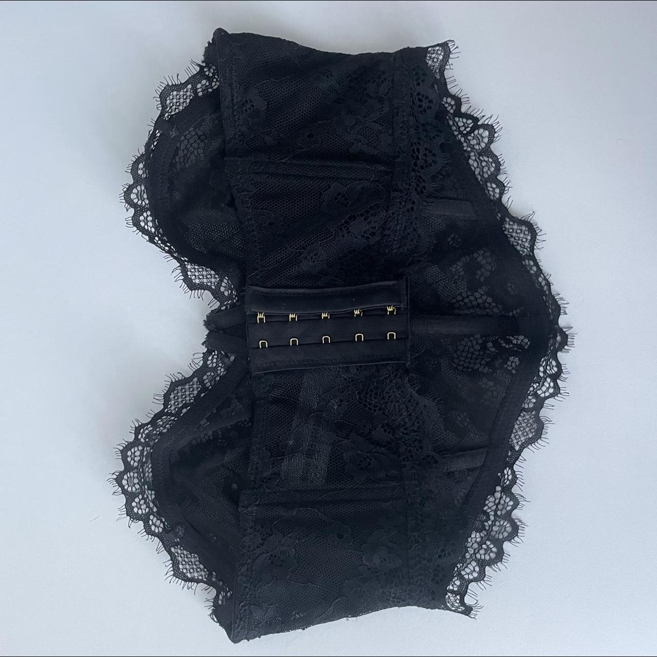 black sexy lace corset top with moon gold pedant... - Depop