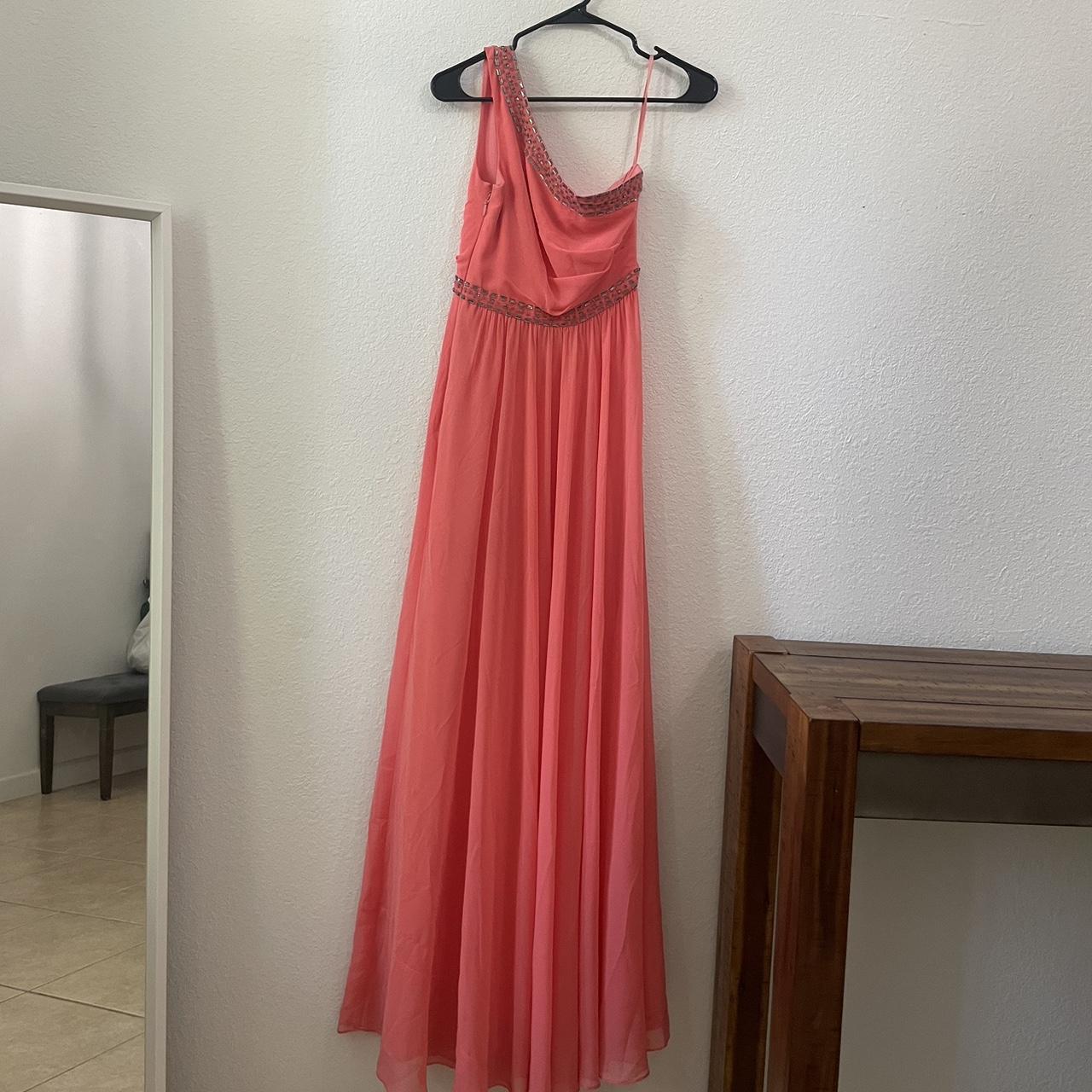パーティードレス Daniele Coral One Shoulder Embellished Gown BCBGmaxazria Daniele Coral One Shoulder Embellished | Depop
