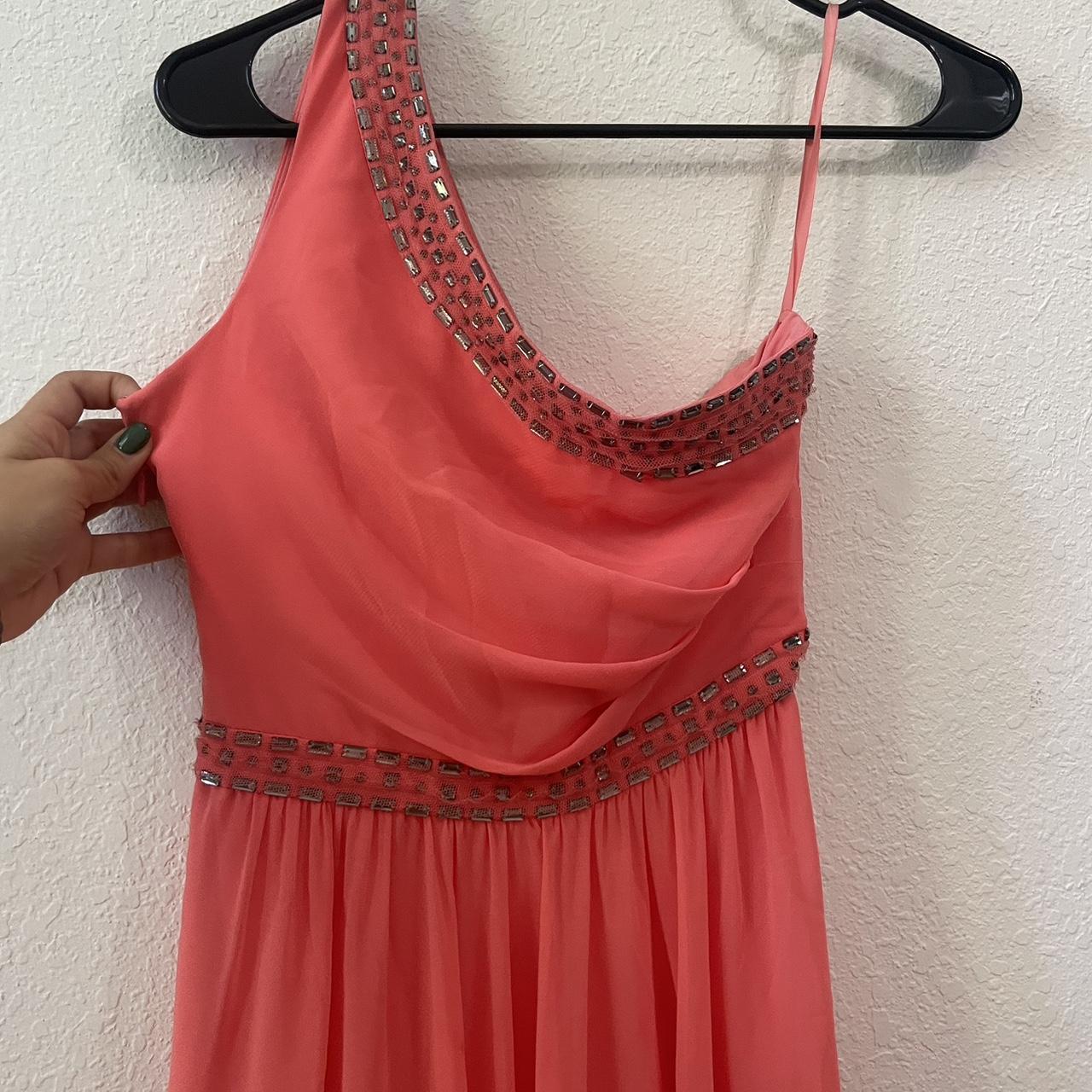 パーティードレス Daniele Coral One Shoulder Embellished Gown BCBGmaxazria Daniele Coral One Shoulder Embellished | Depop