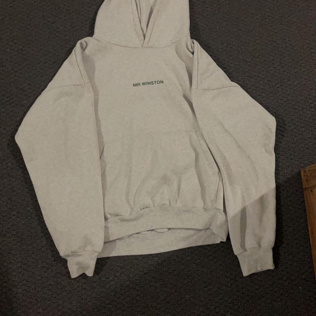 SELLING- green and gray mr winston hoodie, barely... - Depop