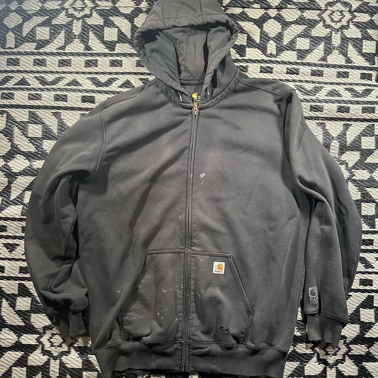 Vintage y2k grey carhartt jacket Has some distressing - Depop