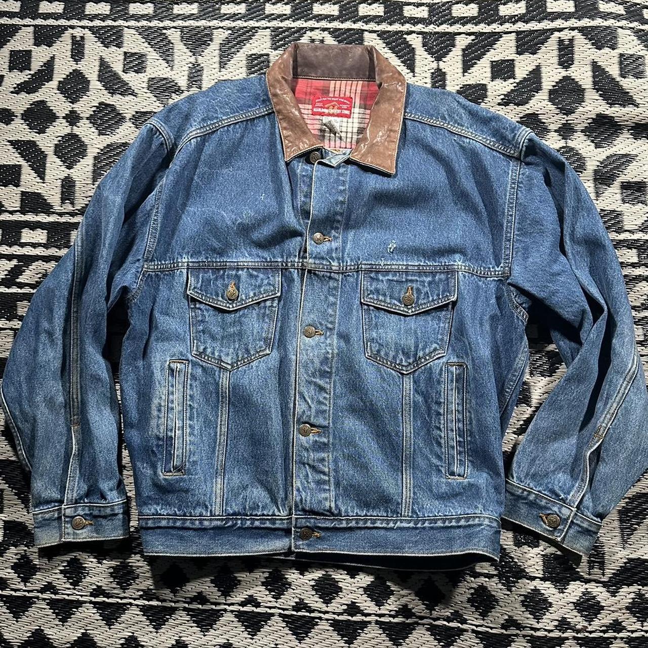 Vintage 90s Marlboro denim Jean jacket - Depop