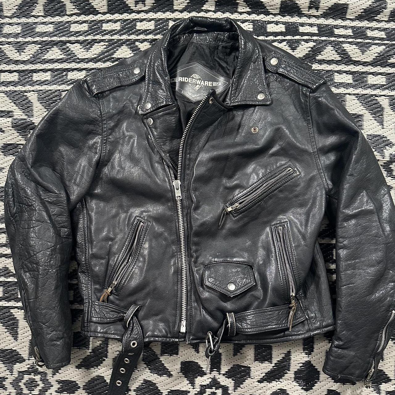 Vintage 90s Harley Davidson leather biker jacket - Depop
