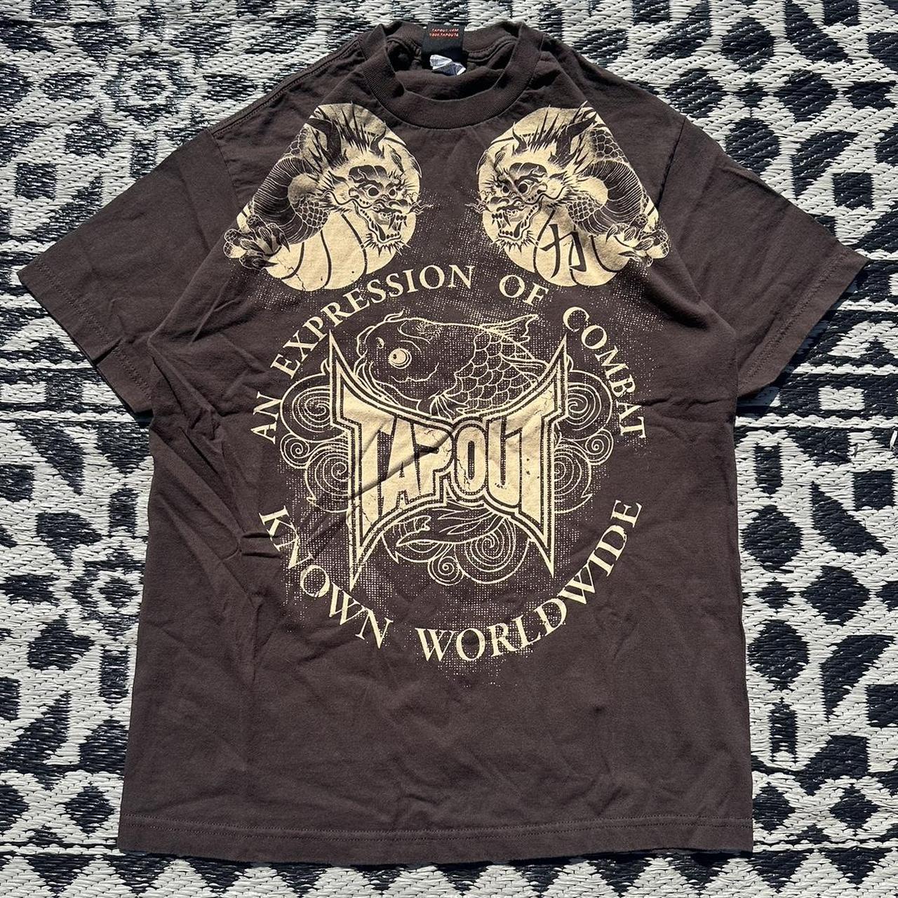 Tapout brown t shirt vintage 90s y2k skater retro | Depop