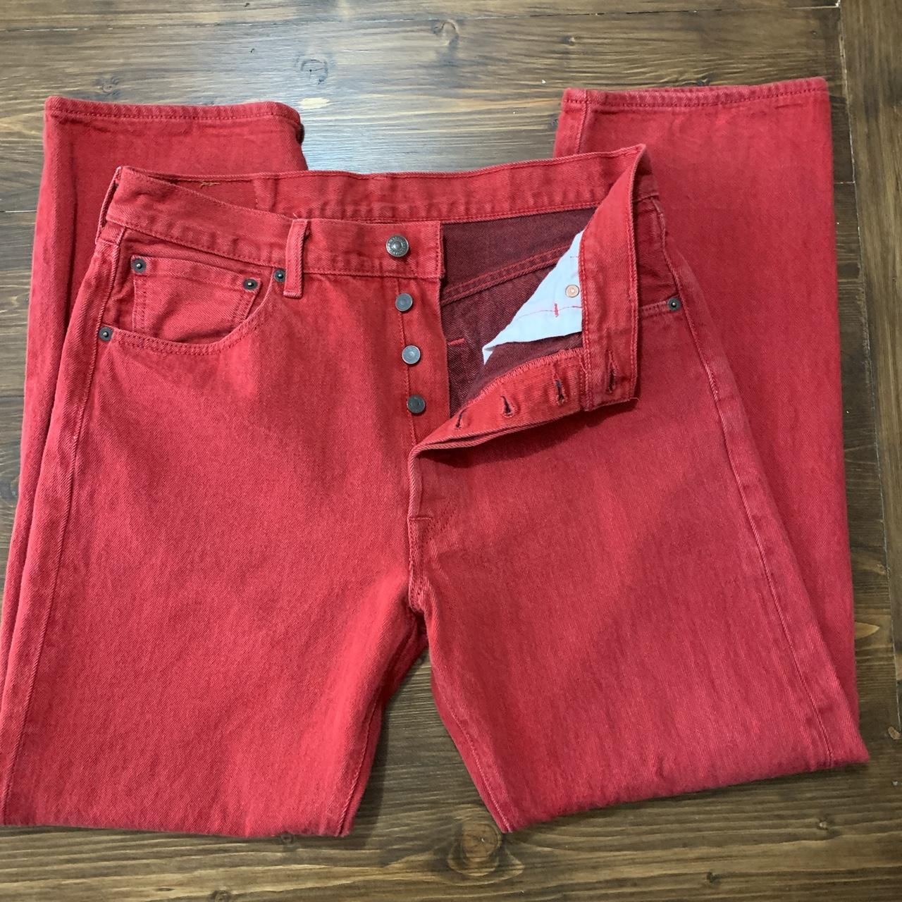 Levi's Men's Red Jeans | Depop