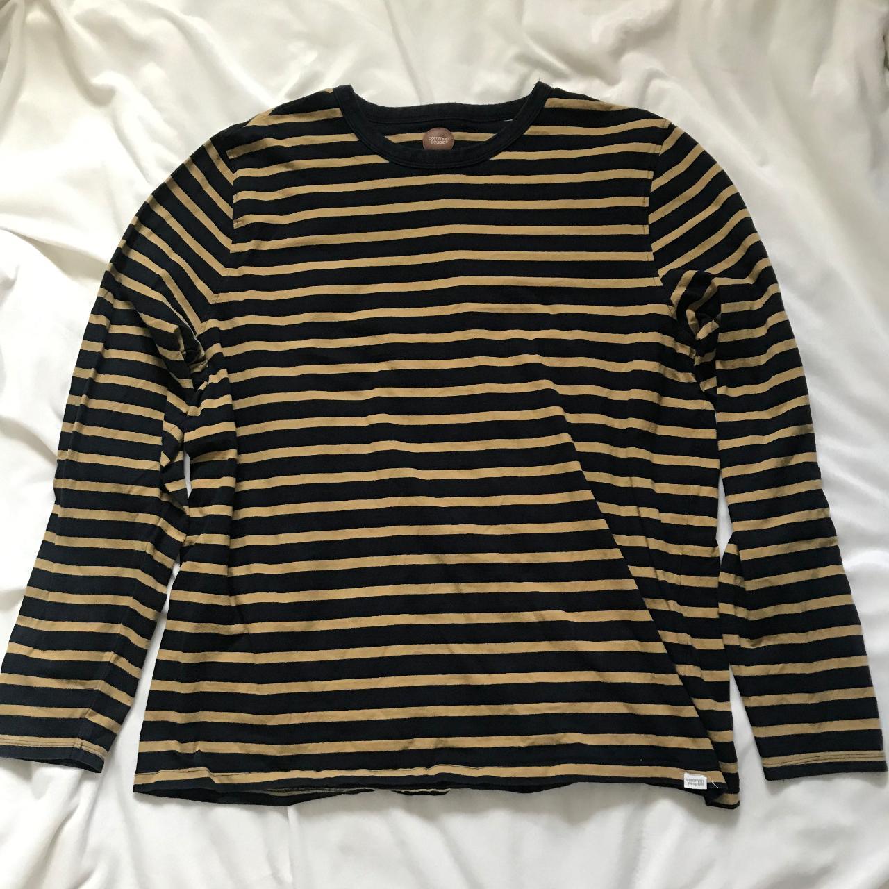 common people black and yellow baggy striped skater... - Depop