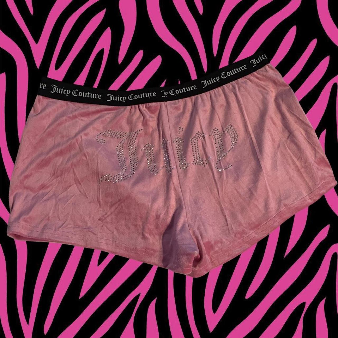 Juicy Couture Women's Pink and Black Shorts | Depop