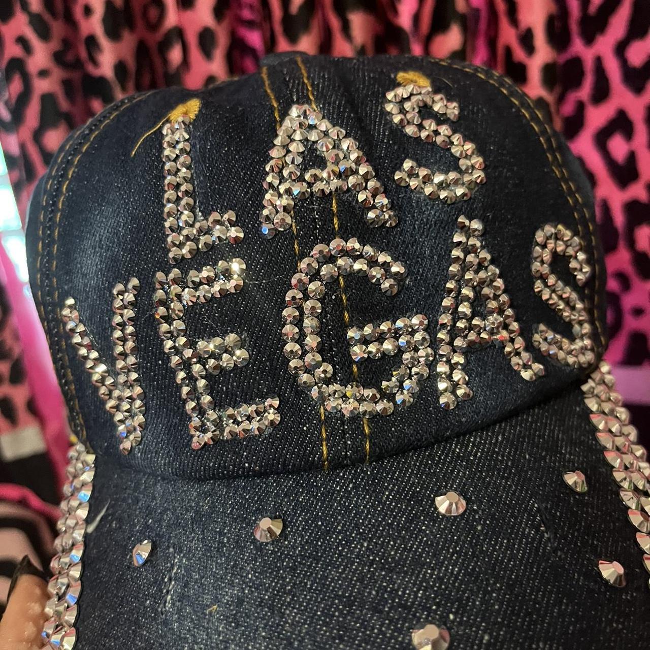 Las Vegas 4 Aces Bling Adjustable Black Denim Hat
