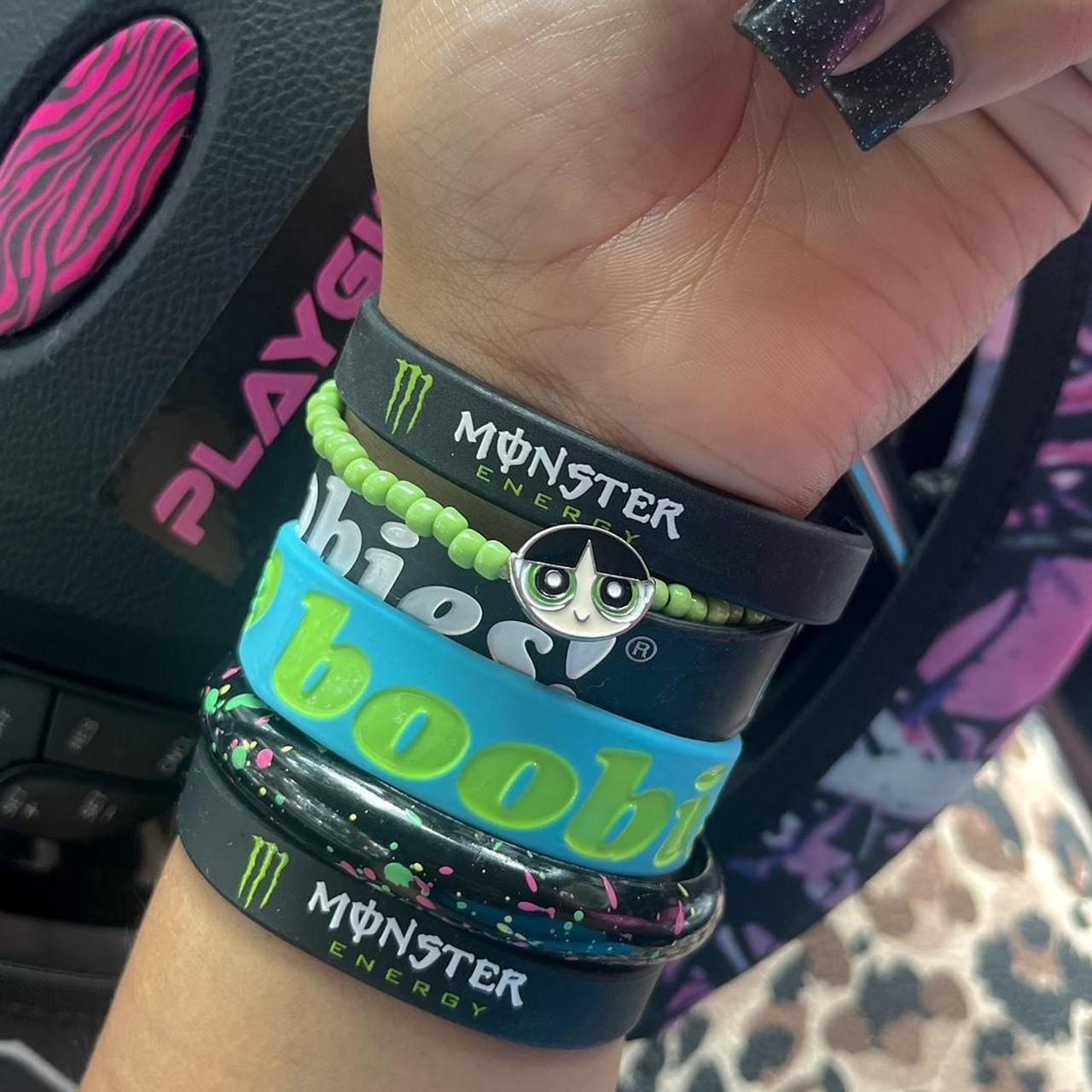 ONE MONSTER ENERGY BRACELET 💚🖤 (please bundle with... - Depop