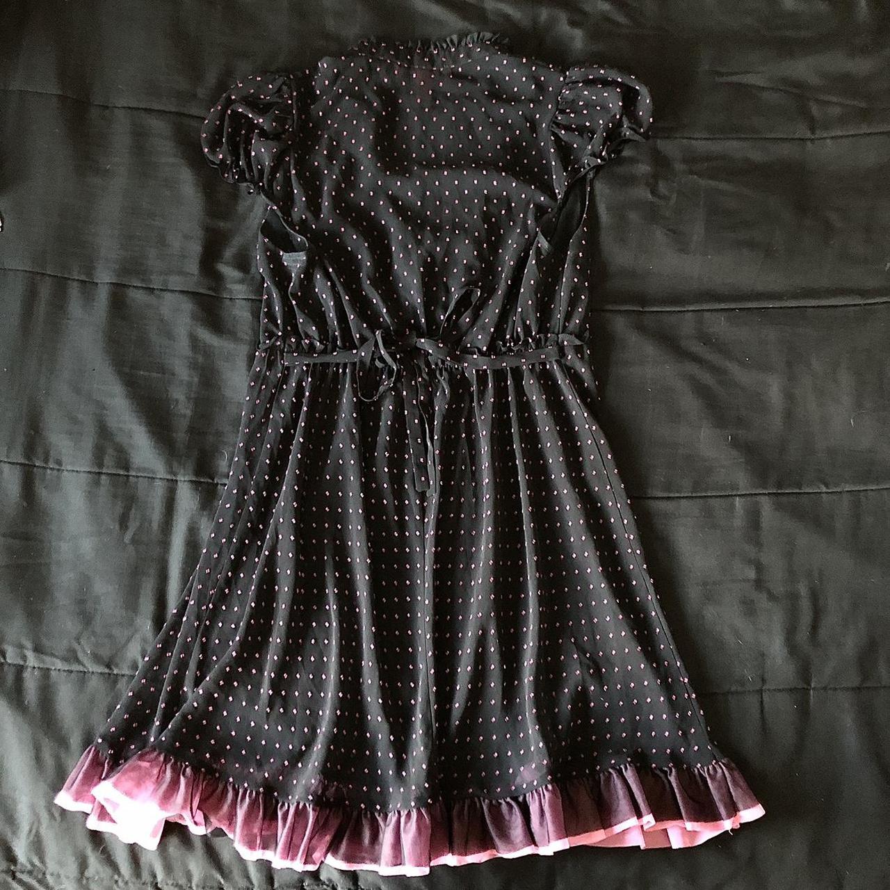 Betsey Johnson Women's Black and Pink Dress | Depop