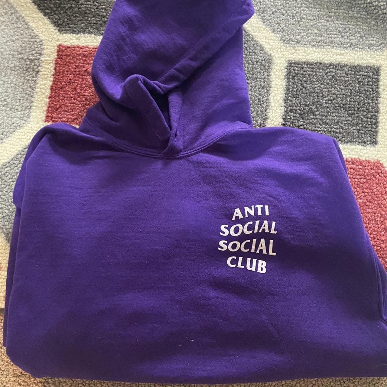 Anti Social Social Club Men's Purple and White Hoodie