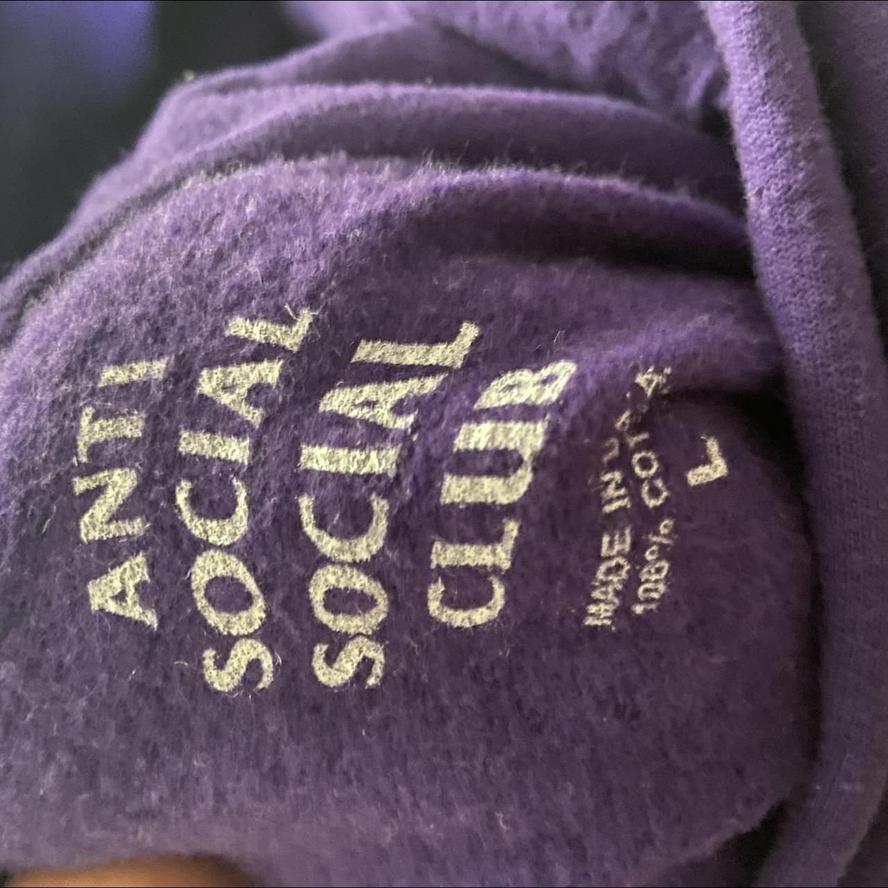 Anti Social Social Club Men's Purple and White Hoodie (3)
