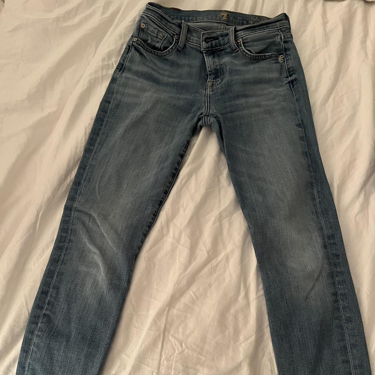 7 for all mankind ankle skinny blue jeans. Size 24.... - Depop