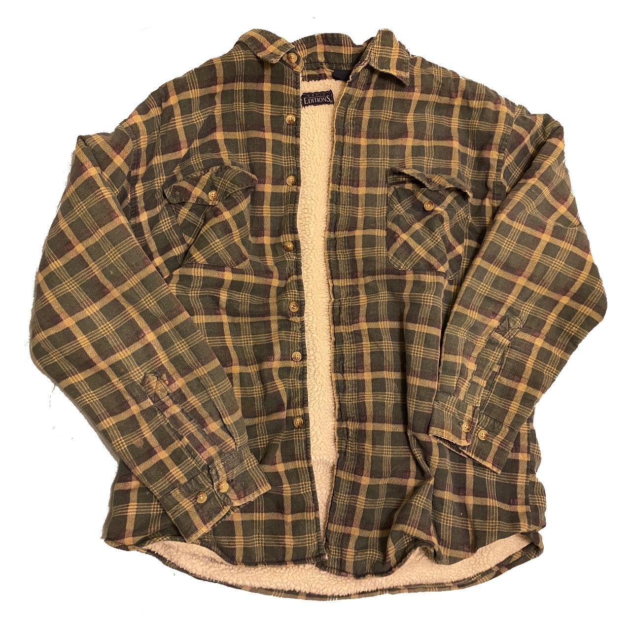 Basic Editions fleece flannel jacket. Size Large.... - Depop