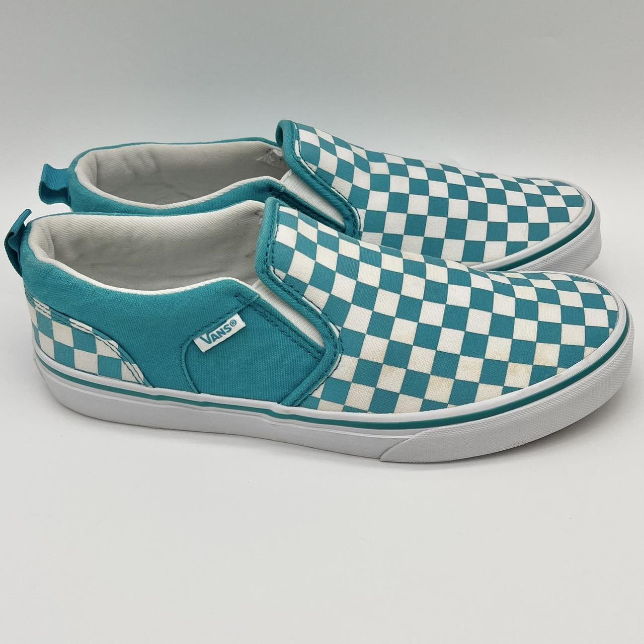 Vans checkered sale teal