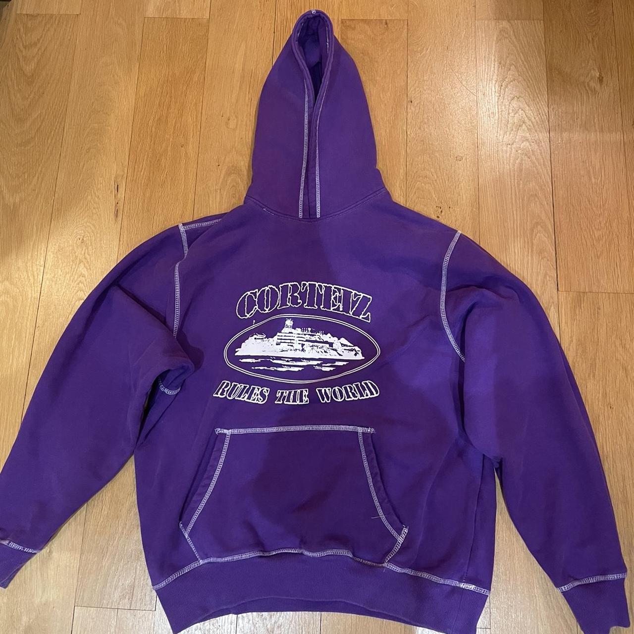 Corteiz Purple Cross Stitched Hoodie. Such a hard... - Depop