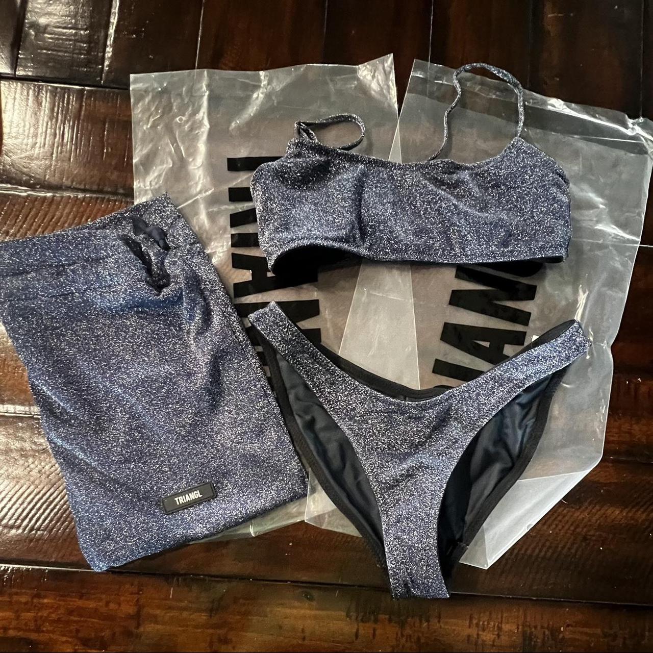 Triangl Women's Blue Swimsuitonepiece Depop