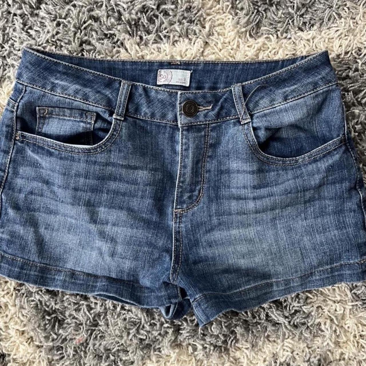 Low rise booty jean shorts cute for summer !! too... - Depop