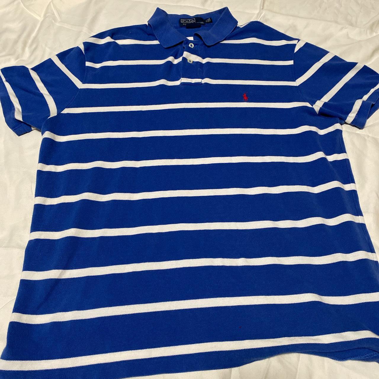 Polo by Ralph Lauren blue and white striped color... - Depop