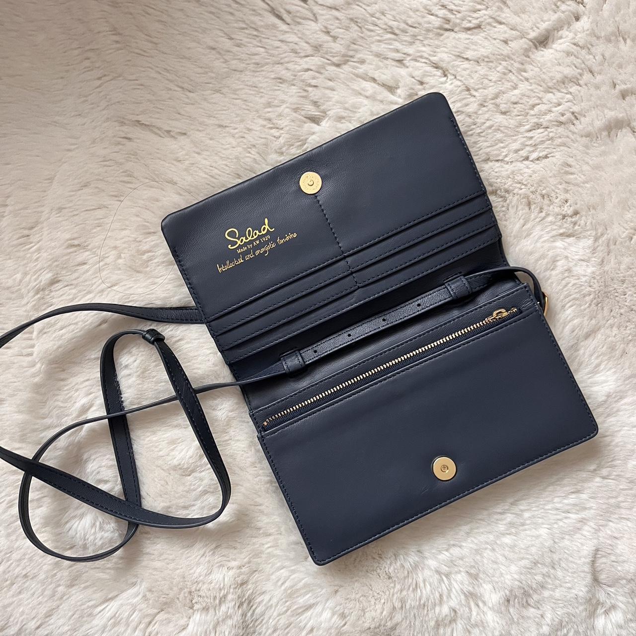 Vintage SALÁD Crossbody Wallet in Navy Blue Depop