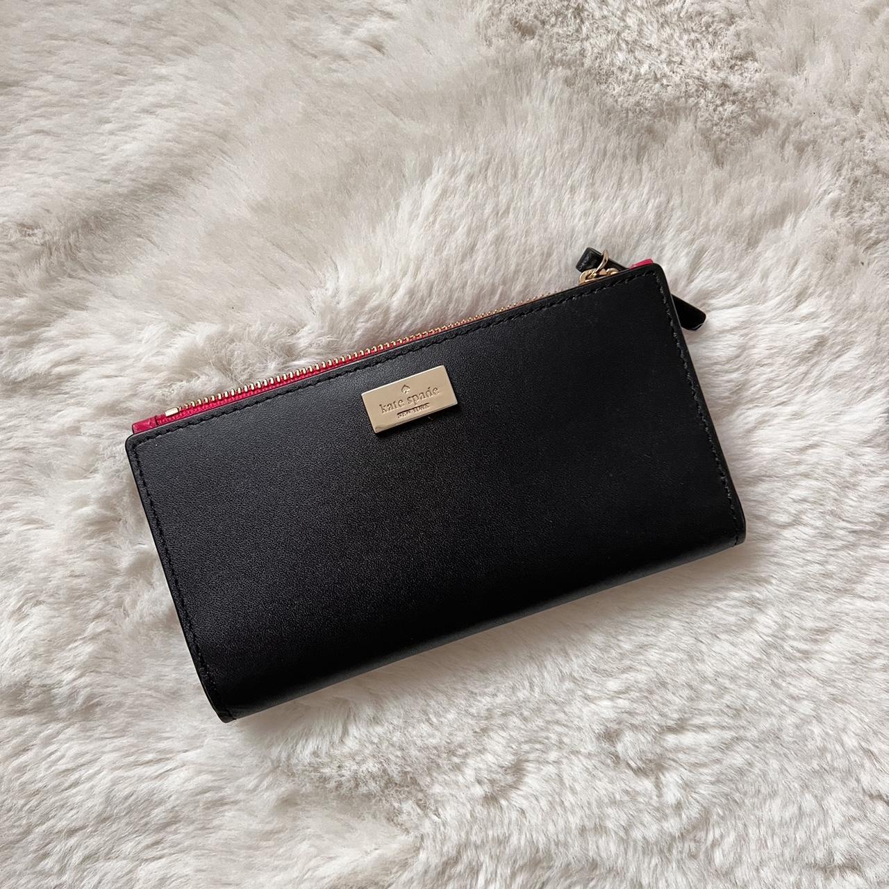 Kate spade black deals and pink wallet